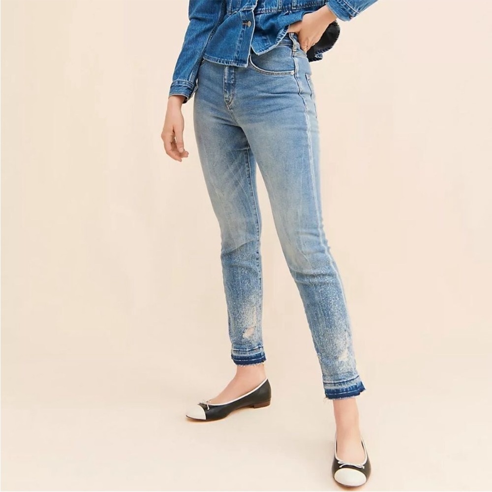 Pilcro high Rise cigarette raw hem jeans